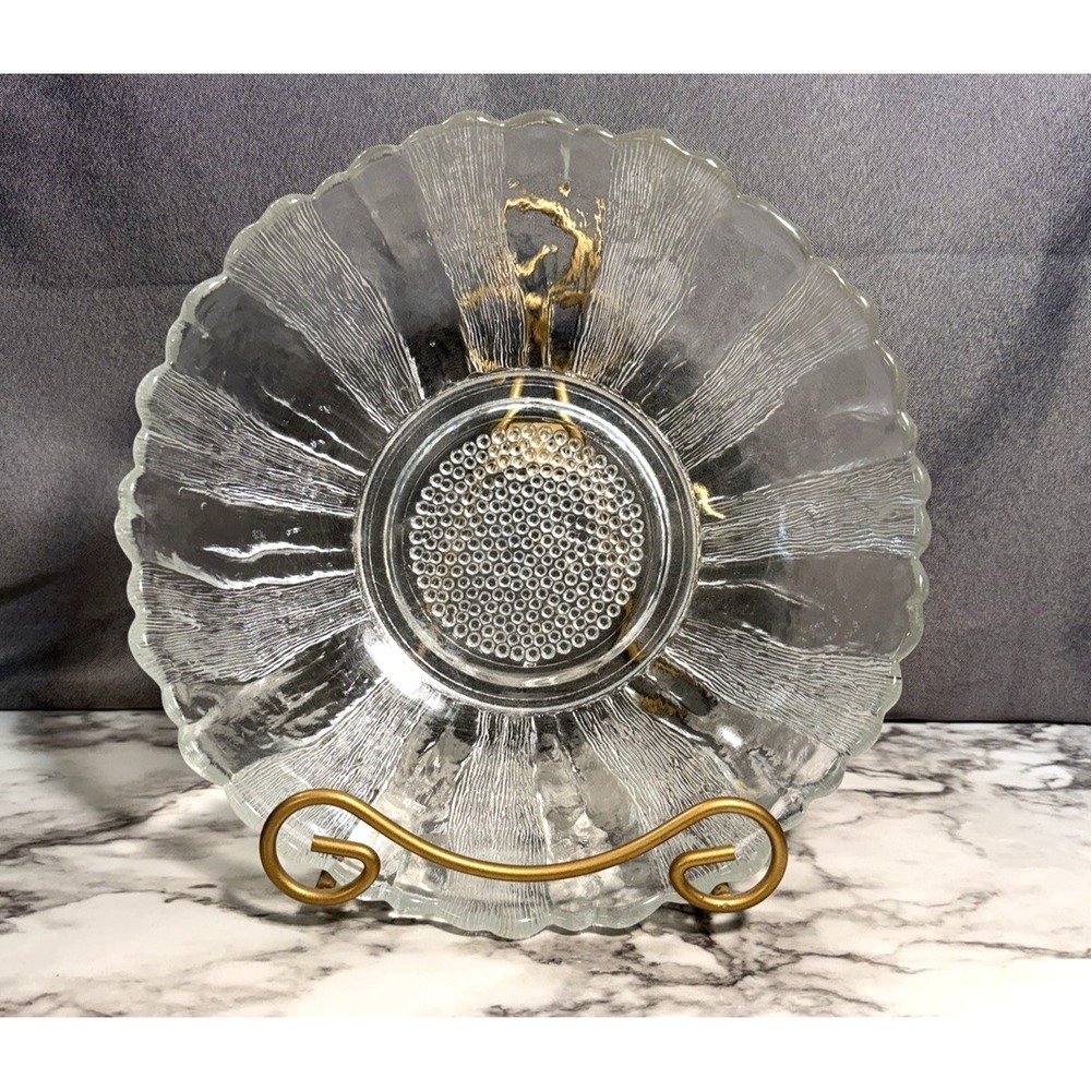 SUNFLOWER/PETAL BOWL 10" x 3" ANCHOR HOCKING‎ COUNTRY ESTATE PATTERN (2602)